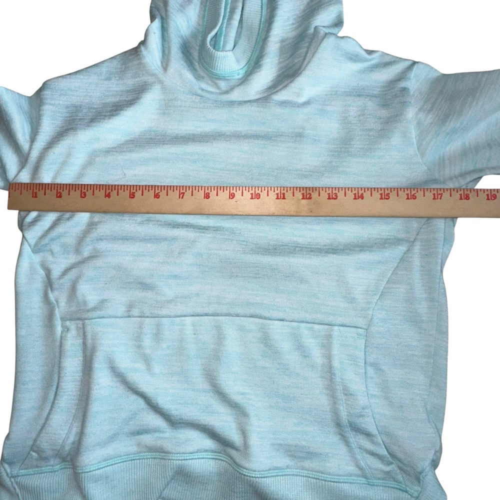 Athleta‎ Girl Hoodie Size L/12 Aqua Blue Pullover Sweatshirt Activewear - Picture 6 of 10